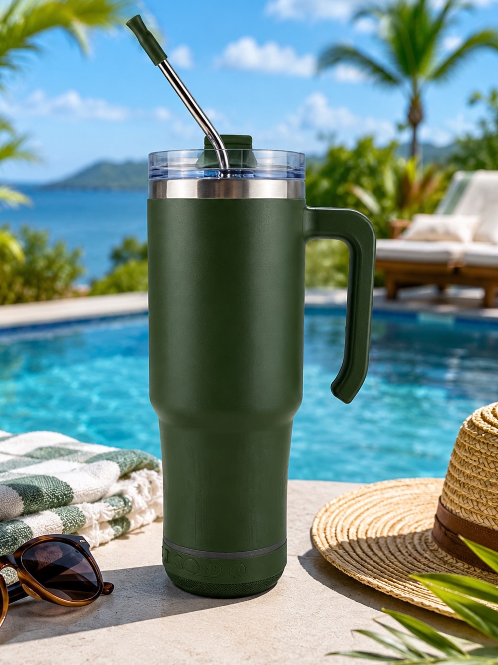 30 oz Bluetooth Speaker Tumbler Hunter Green